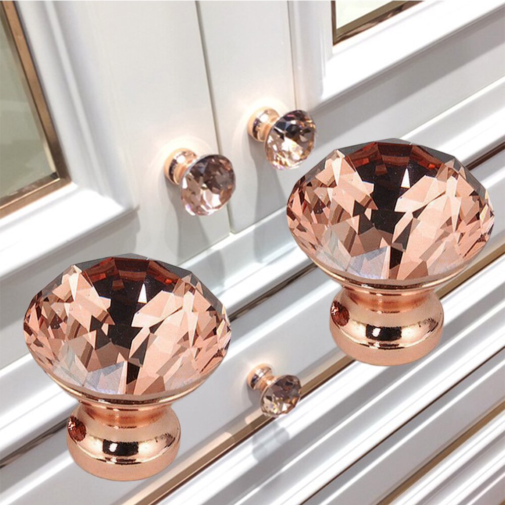 Pomos de cajón de puerta con manija de 30mm * 31mm 2 uds/4 Uds., armario de un solo agujero de oro rosa, herramienta de reemplazo para armario, pomos de puerta práctica para cajón