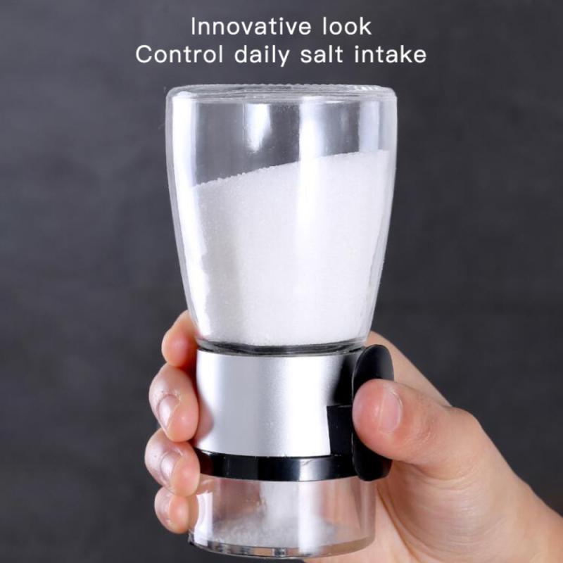 Push-type Salt Control Bottle Quantitative Salt Shaker Seasoning Jar Household Salt Spreader Kitchen Glass Limit Salt Shaker 5g