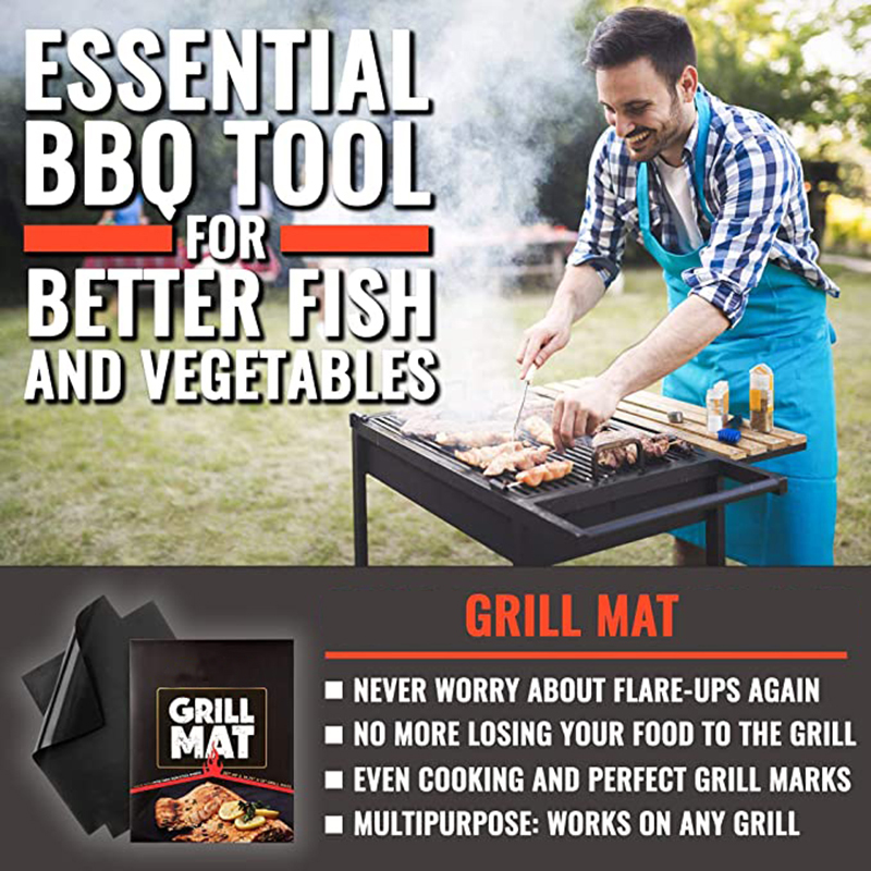 2 Stück Antihaft-Grillmatten 60 x 40 cm Werkzeuge Kochen Backblech Hitzebeständige Backmatten Grill Leicht zu reinigende Küchengrillwerkzeuge