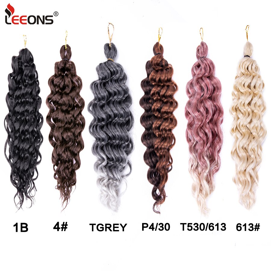 Synthetic Braiding Hair Extensions 18 Inch Ocean Wave Crochet Braid Hair Hawaii Afro Curls Natural Matt Heat Resistant Fiber