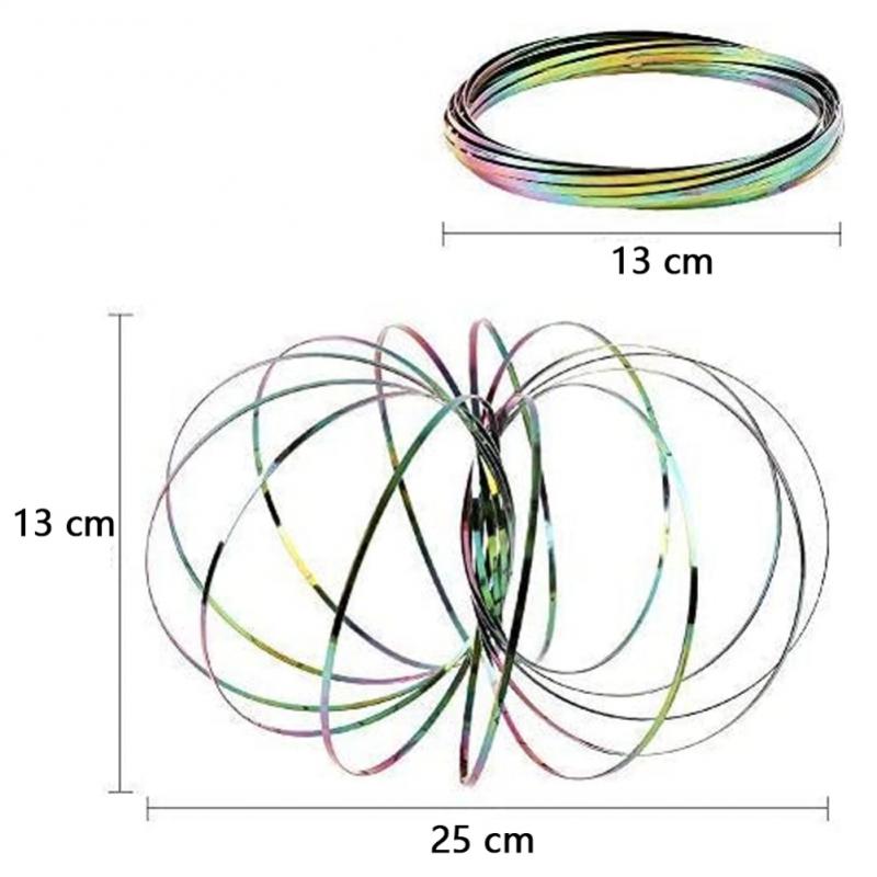 1Pc Kids Adults Decompression Fingertip Toy Magical Flow Ring 3D Spring Rings Interactive Kinetic Fingertip Anti-Stress Toy