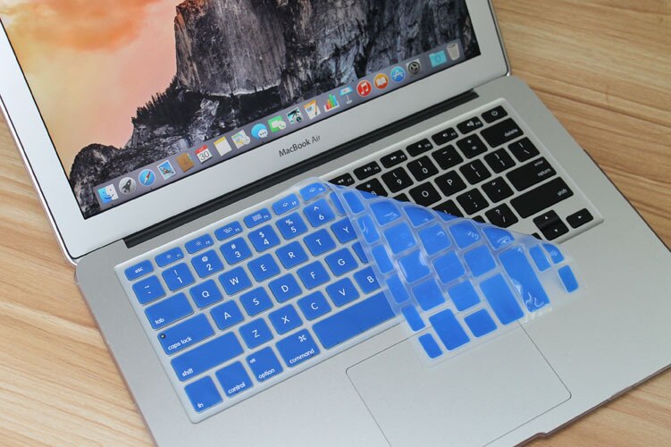 17 Colors US Keyboard Cover Silicone Skin Gel Case for Macbook Air 13" 15" 17"/Macbook Air Pro Protector: Blue