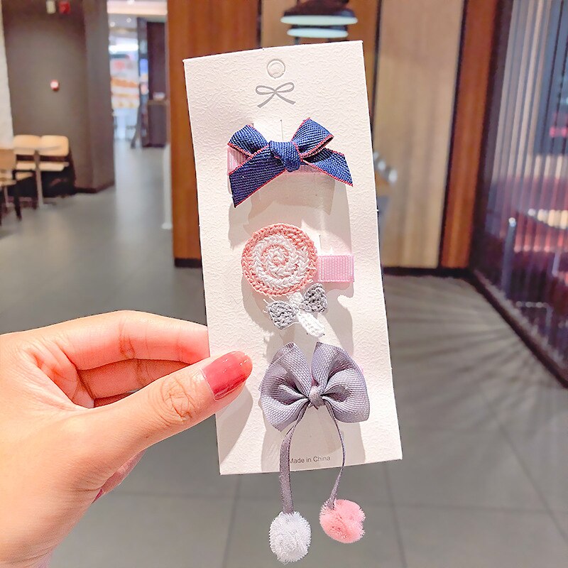 3Pcs Meisje Haarspelden Kinderen Cartoon Bloem Haarspelden Haarspeldjes Meisjes Mooie Kleuren Hair Clips Kids Baby Zoete Haaraccessoires: 05 3pcs