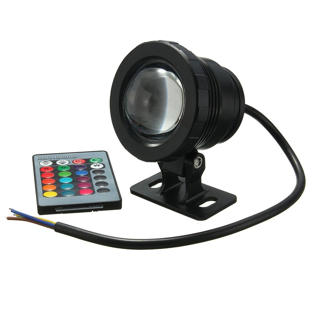 Waterdichte 10W Rgb Led Licht Tuin Fontein Zwembad Vijver Spotlight Super Heldere Onderwater Licht Lamp Met Afstandsbediening: Default Title