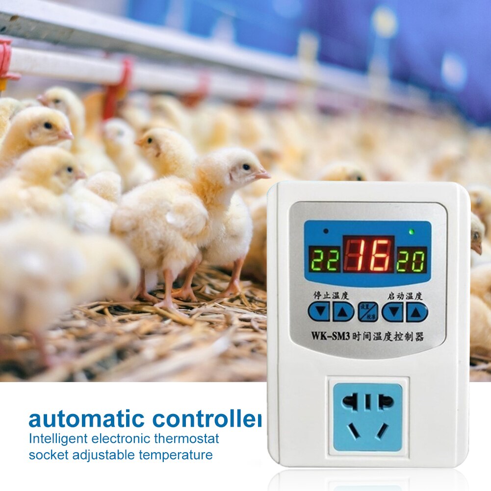 WKSM3 220V Digital Thermostat Temperature Controller Microcomputer Socket