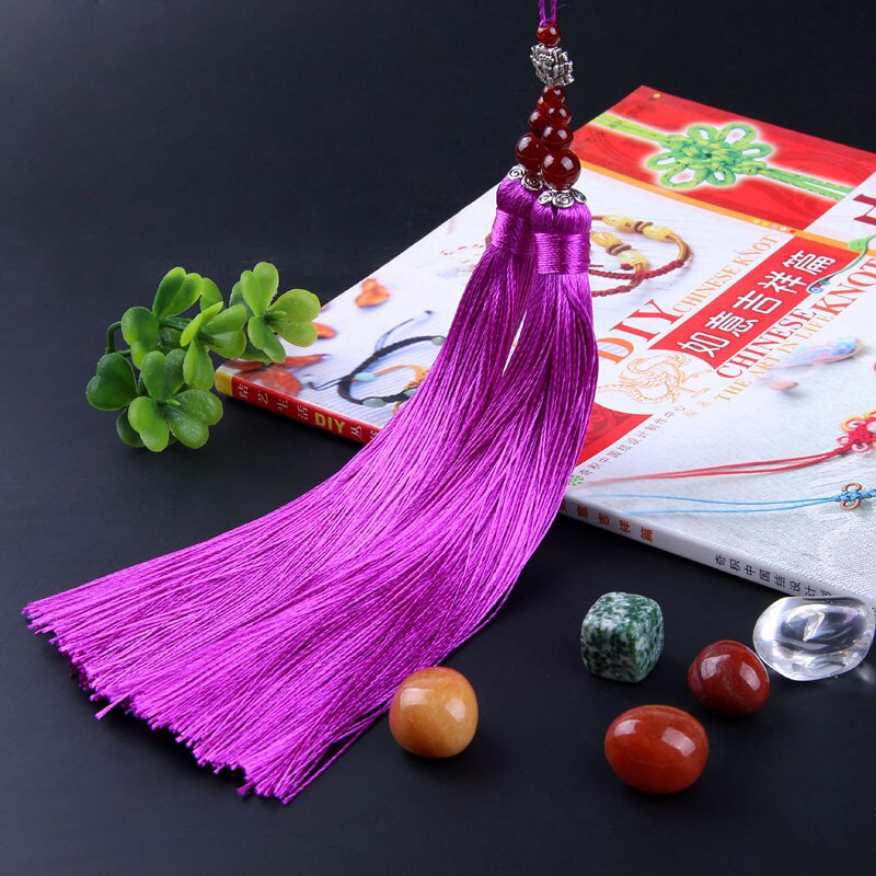 1Pcs 15cm Doppel Quaste Pinsel Anhänger Zubehör für DIY Schmuck Machen Seide Satin Quaste Handarbeit Handwerk Erkenntnisse Lieferant