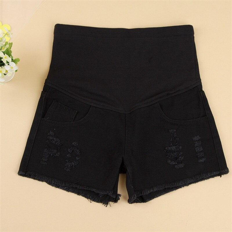 Forår sommer denim gravid jeans korte bukser afslappet gravide kvinder elastik talje korte bukser gravid shorts plus str.