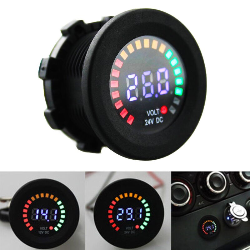 Dc 24v led voltímetro mini carro digital volt medidor de tensão durável