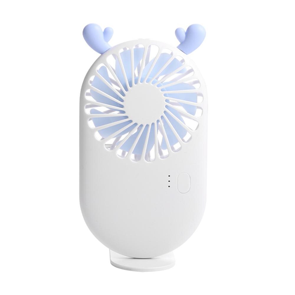 Mini Carino Ventilatore Tenuto In Mano Portatile USB Carica Ventilatore Multi Colore 3 Modalità di Raffreddamento Estivo Per I Viaggi Ufficio Supporto Da Tavolo di Moda ventole: White-fawn