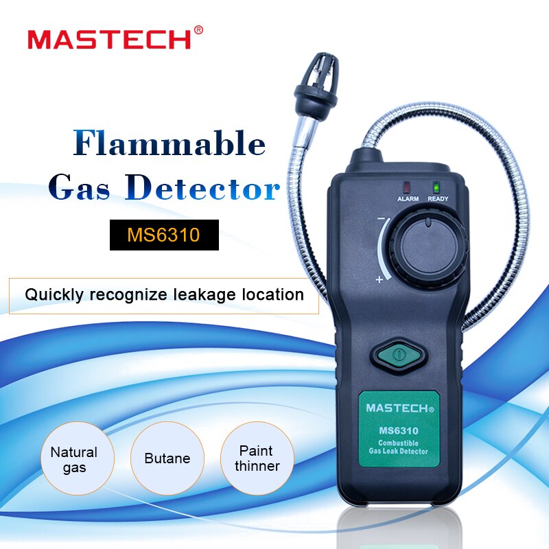 Mastech  ms6310 bærbar brændbar gaslækagedetektor tester meter propan naturgasanalysator med lydlysalarm