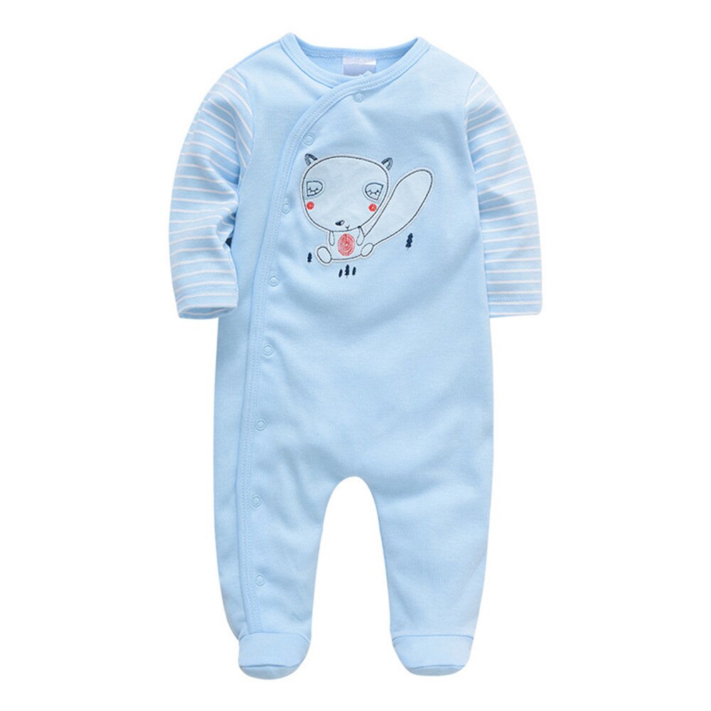 Pijamas con botones a presión para bebé, ropa de algodón para bebé de 0 a 12 meses, dibujos animados, 3 unidades