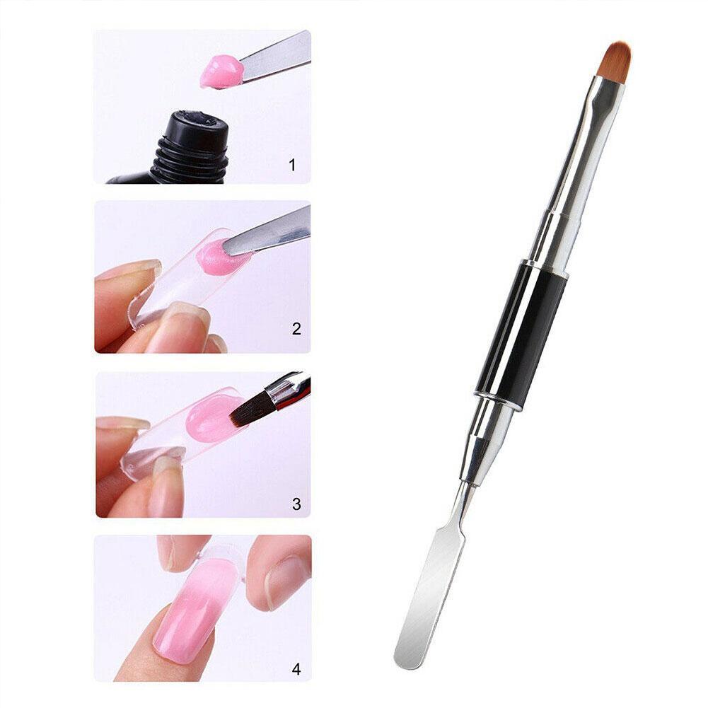 Dual-Purpose Nail Pen Staal Push Fototherapie Pen Quick Crystal En Nagel Stok Gel Dual-Gebruik Pen lijm Set Nail L4I2