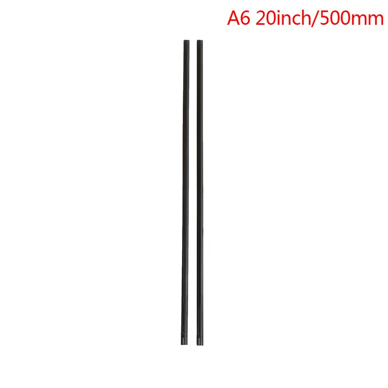 2Pcs Bone wiper strip 14/16/17/18/19/20/21/22" Car Windshield Metal U-type Wiper Blades Vehicle Insert Soft Rubber Strip Refill: A6