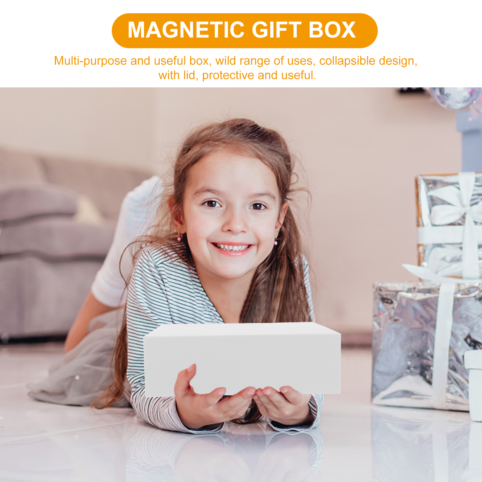 Magnetic Closure Foldable Storage Box Premium Material Container Protective Packaging Boxes Collapsible With Lid For