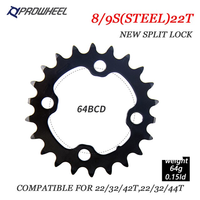 Prowheel fiets tandwielen 64/96/104 bcd mtb fiets kettingblad 22/24/30/32/40/42/44t kettingbladen mountainbike crankstel tand onderdelen: 9s 22t nieuwe spfh 590