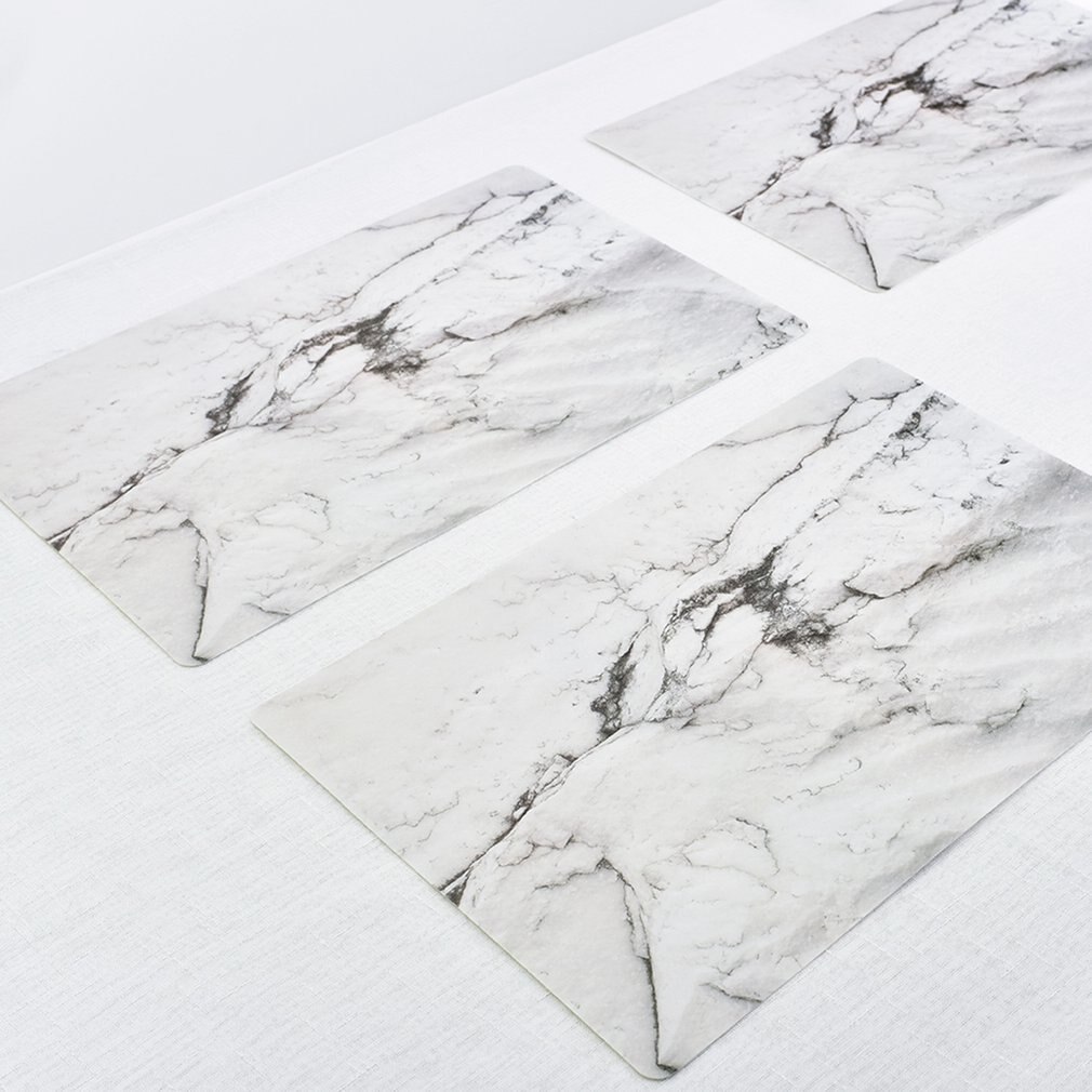 2 kpl/setti marmorinen patte pvc ruokapöytä tabletti eurooppalaistyylinen keittiötyökalu astiasto tyyny lasinalus kahvi tee pöytämatto
