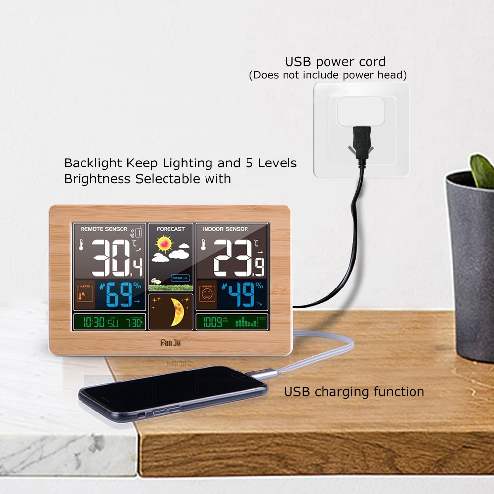 FanJu Wireless Temperature & Humidity Sensor - 433MHz Remote Sensor For FanJu Weather Stations