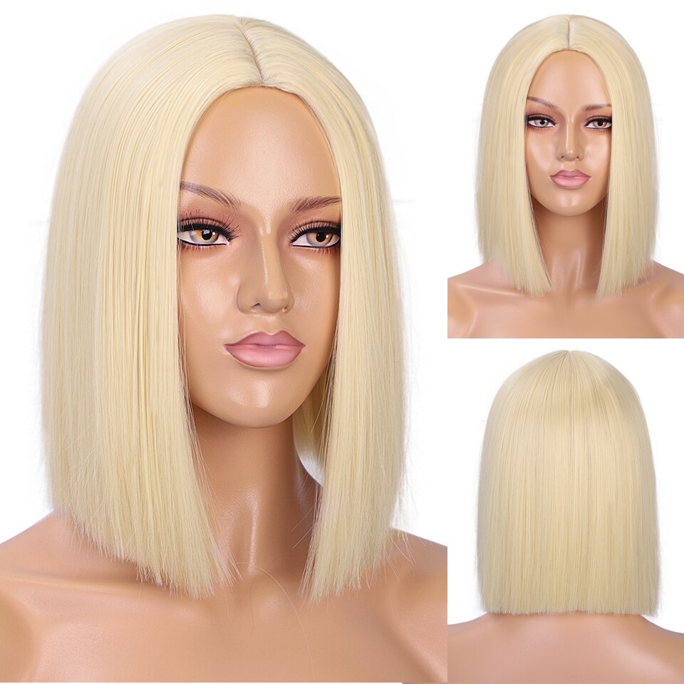 AISI HAIR Purple Bob Wig Straight Hair 12 Inch Synthetic Wigs for Black Women Pink Orange Colorful Cosplay Wig Heat Resistant: 613