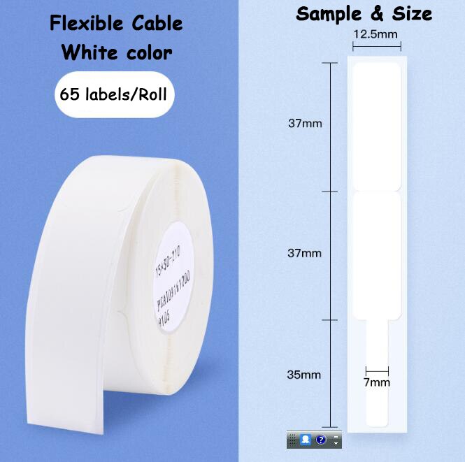 Niimbot D11 D61 Zelfklevende Kabel Stickers Waterdicht Identificatie Fiber Draad Tags Labels Organisatoren Netwerk Marker Tool: 1pcs White