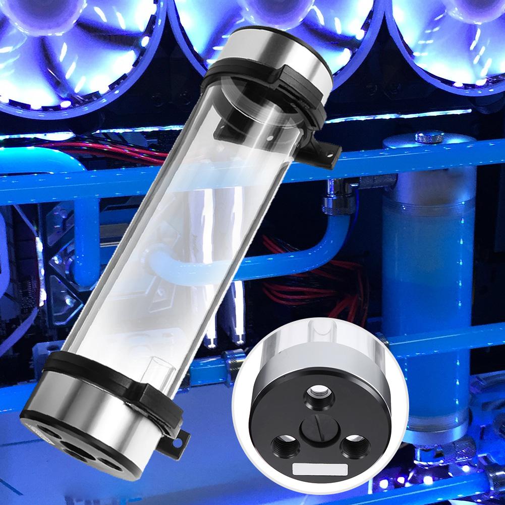 234mm Cylinder Reservoir Water Tank Water Cooling Kit for PC Liquid Cooling,Hole location: G1 / 4 thread * 8, joint: Top 4 holes