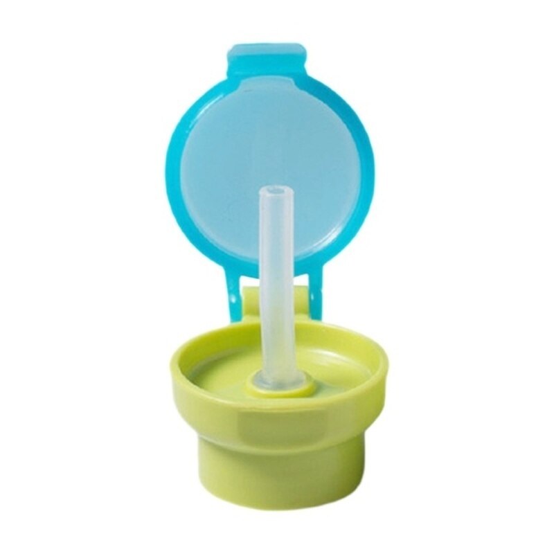 Adaptateur de bouteille d&#39;eau Portable anti-déversement, capuchon avec Tube, couvercle de paille pour bébé enfant, hygiène facile, distributeur de boissons: Green
