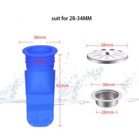 Keuken Afvoer Geur-Proof Seal Drainage Riool Plug Wasmachine Cover Motbestendig Ontsmetten Stinkende Afvoerputje Kern Plug Gadgets: D set