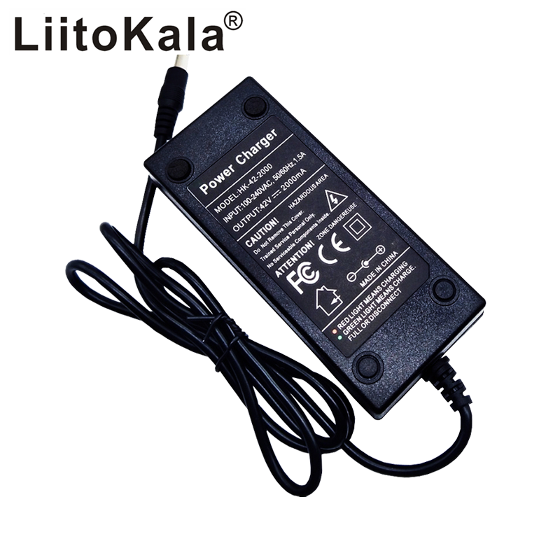 LiitoKala 10S 36V2A charger 42V 2A Charger 100-240V Input Lithium Li-ion Charger For 36V Electric Bike and wo-wheel Vehicle