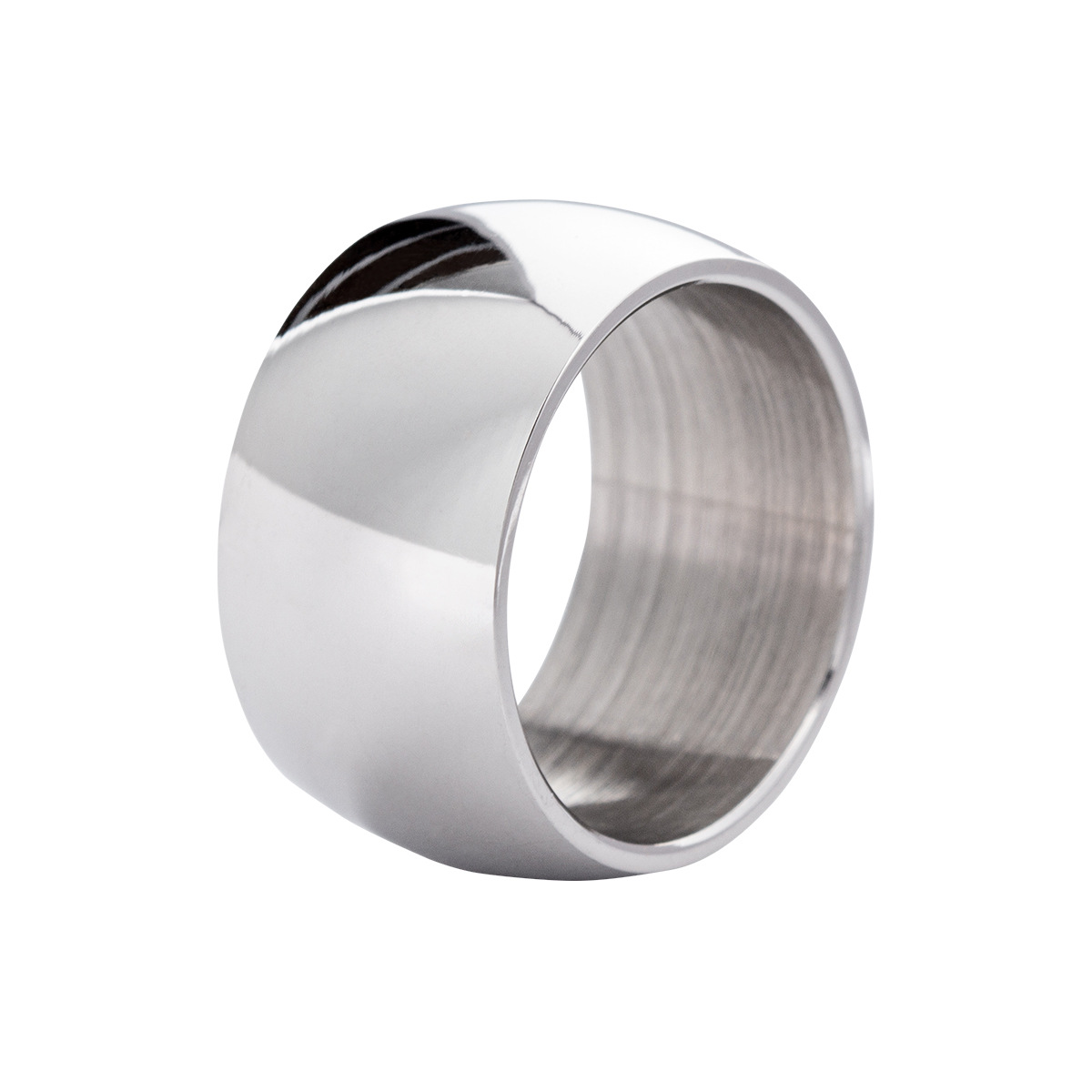 12mm enkle fingerringer i rustfritt stål til menn, punk-smykker, tilbehør, svart sølvfarge: 10 / Svart
