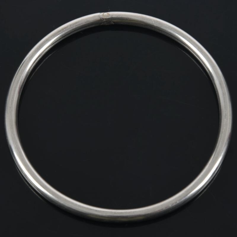 M6x100mm 304 Stainless Steel Welded Round Ring Silver Tone