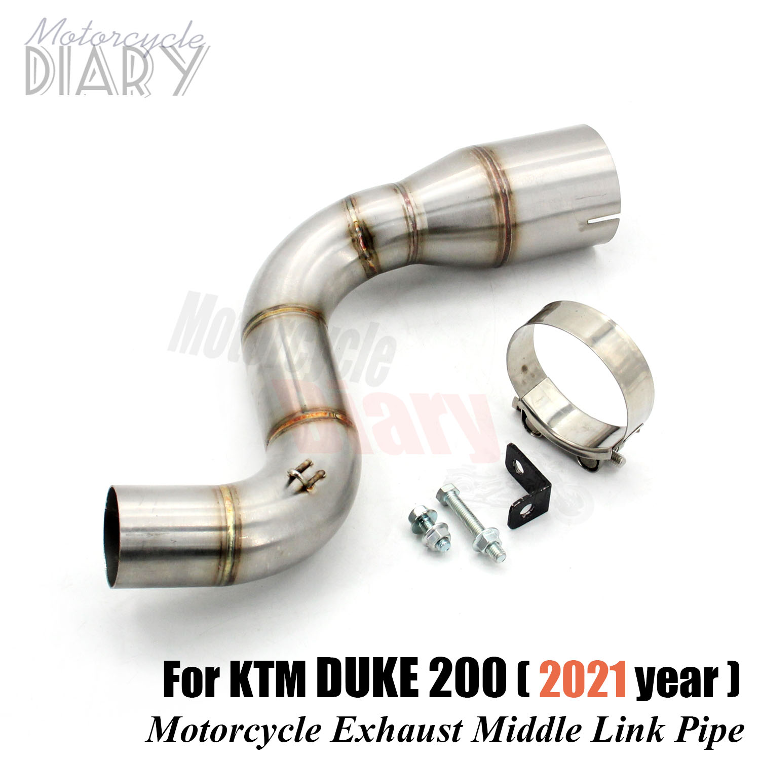 Voor Ktm DUKE200 Duke Jaar Motorfiets Uitlaat Ronde Uitlaat Slip-On Systeem Midden Link Pijp Pit Bike Elleboog racing Gemodificeerde: DUKE200 2021 Year