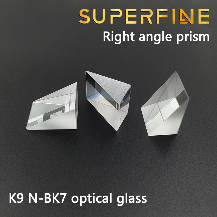 Pakke  of 2 stk. 15 x 15 x 15mm k9 optisk glas retvinklet prisme til optiske eksperimentinstrumenter