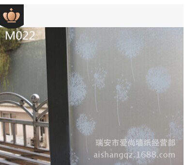 PVC Frosted Sticker Glass Door Stickers Snow Flower Privacy Shower Screen Window Cover Self Adhesive Film Sticker: M022