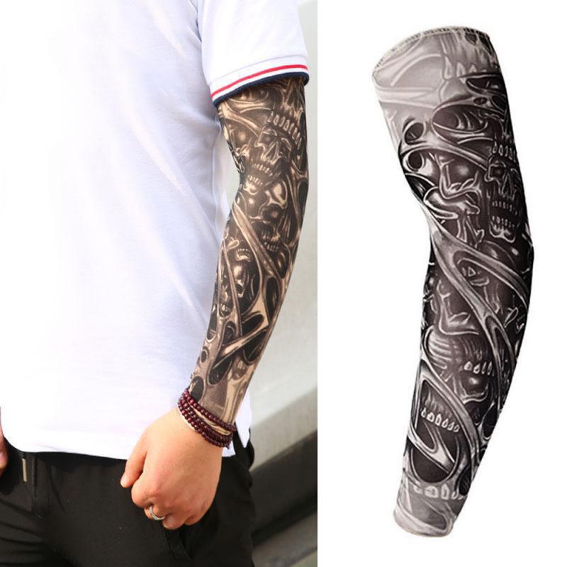 Outdoor Fietsen Mouwen 3D Tattoo Gedrukt Arm Warmer Uv-bescherming Fiets Mouwen Arm Bescherming Riding Arm Warmers Mouwen