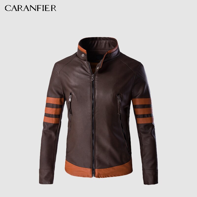 Caranfier herr skinnjackor herr faux höst vinter kappor punk motorcykel biker man mocka jacka vindjacka cykel ridkappa: Xxxl
