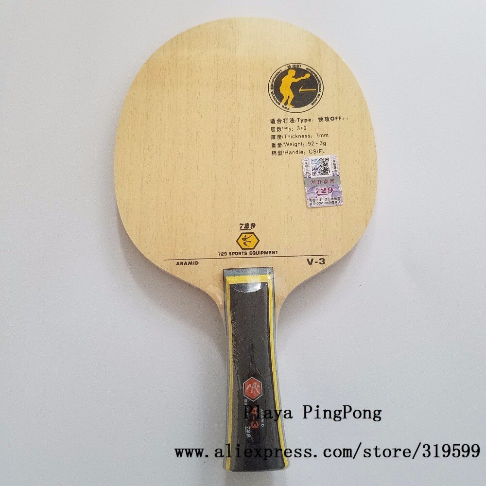 RITC-V-3 de la amistad para raqueta de ping pong, accesorio de madera Arylate de carbono para tenis de mesa, V3, V 3, 729