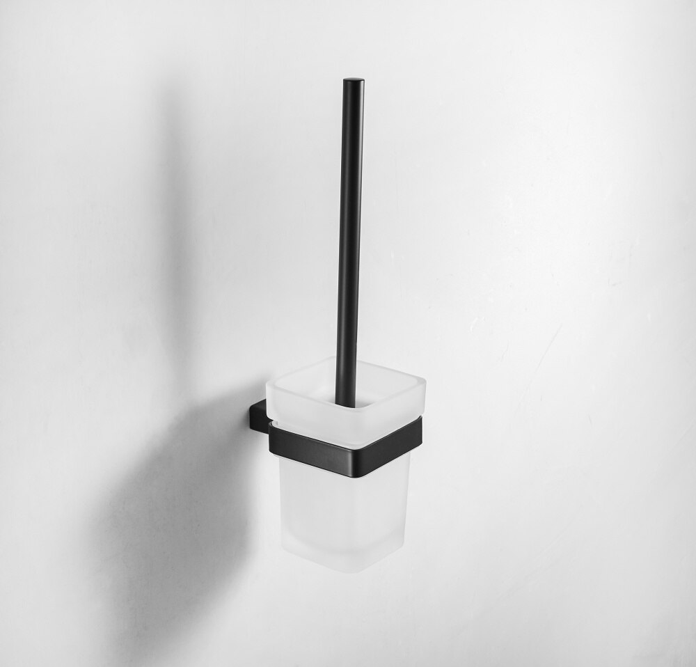 Matte Black Bath Hardware Sets Towel Rack Corner Shelf Paper Holder Towel Bar Stainless Steel Bathroom Hardware set: Toilet brush holder