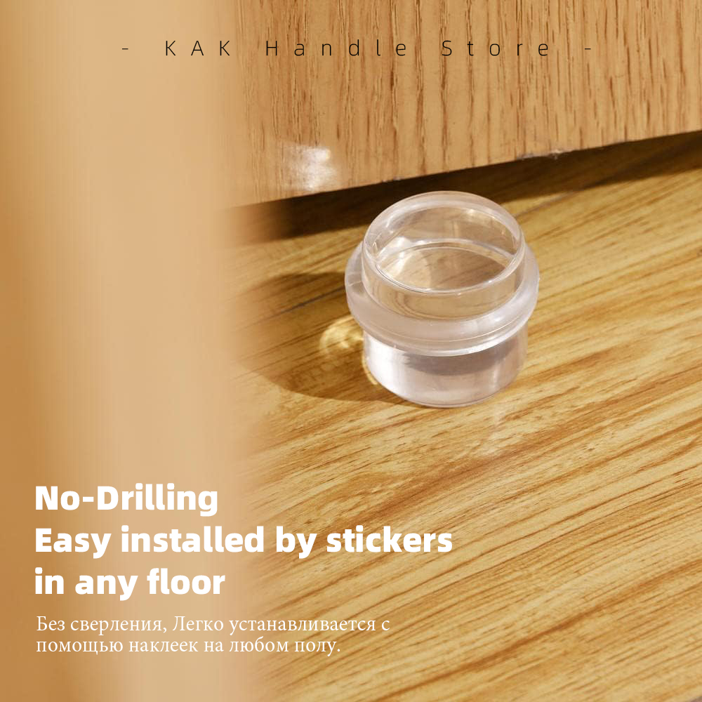 KAK 2 stks Siliconen Deurstopper Non-Punch Anti-collision Muurbescherming Deur Buffer Zelfklevende Vloer gemonteerde Deur Stop Guard