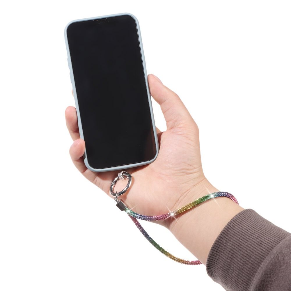 Brokatowa smycz do telefonu ze strasem luksusowa moda Bling diamentowy kryształ zapobiegający zgubieniu liny paski na nadgarstek wiszący sznurek zapobiegający zgubieniu liny