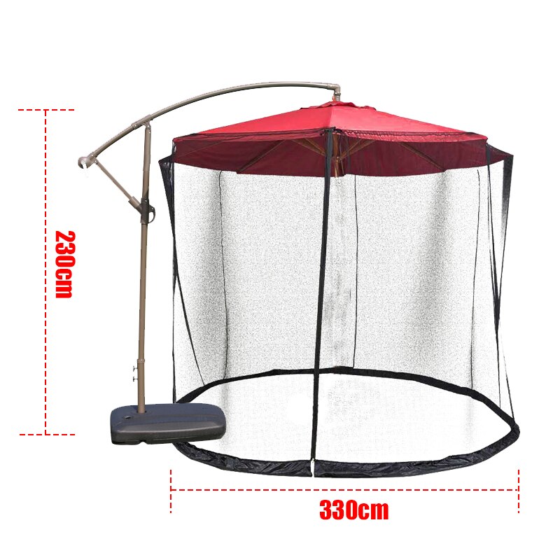 Udendørs camping vandretelt solbeskyttelse solskærm anti-myggenet lysthus paraply baldakin gaze cover dobbelt dør buet søjle