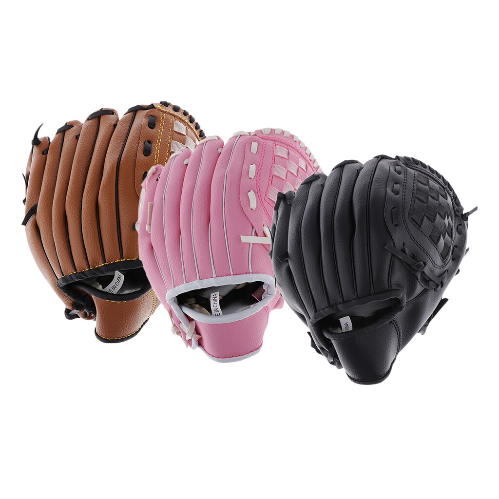 Baseball Glove Softball Gloves – Left Hand Throw – 9.5 inches Youth Size Mitts - Choose Colors