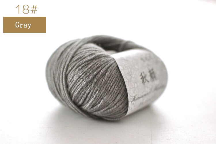 QZLKNIT 50g/bal 50% Merino gemengd garen Herfst/winter Zacht Medium grof wol garen DIY Hand gebreide haak Baby kleding garen: 18 Gary