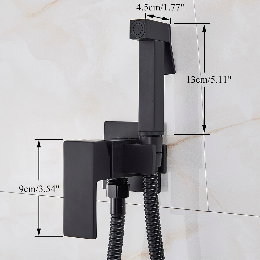 Shinesia Brass Shower Tap Bidet Faucet Washer Mixer Muslim Shower Ducha Higienica Cold&amp Water Mixer Crane Square Shower Spray