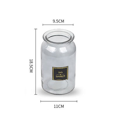 European Decoration Home Glass Vase Flower Vase Flower Arrangement Hydroponic Tabletop Vase for Flower Decoration: Gray A-M