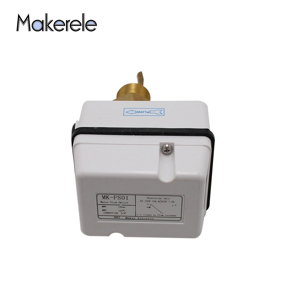 Flow Switches For Gas And Liquid Paddle Flow Sensor AC 250V 15A Durable MK-FS01 Air Flow Sensor Water Level Controller