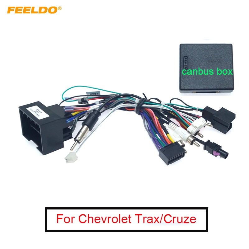 Feeldo car media android radioafspiller 16 pin ledningsnet med canbus box til chevrolet trax cruze aveo buick regal strømkabel