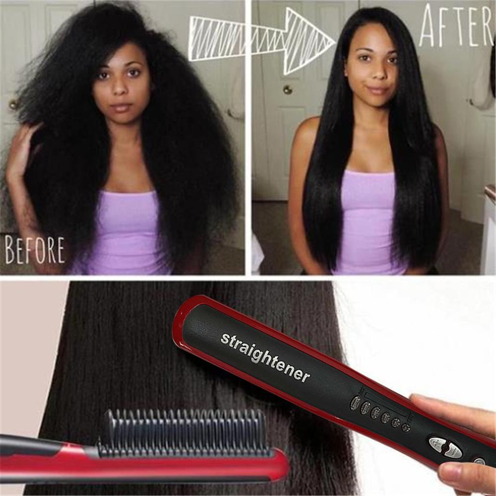 Cepillo de pelo multifuncional para alisar Barba, alisador de barba eléctrico, alisador peine, herramientas de Peinador rápido