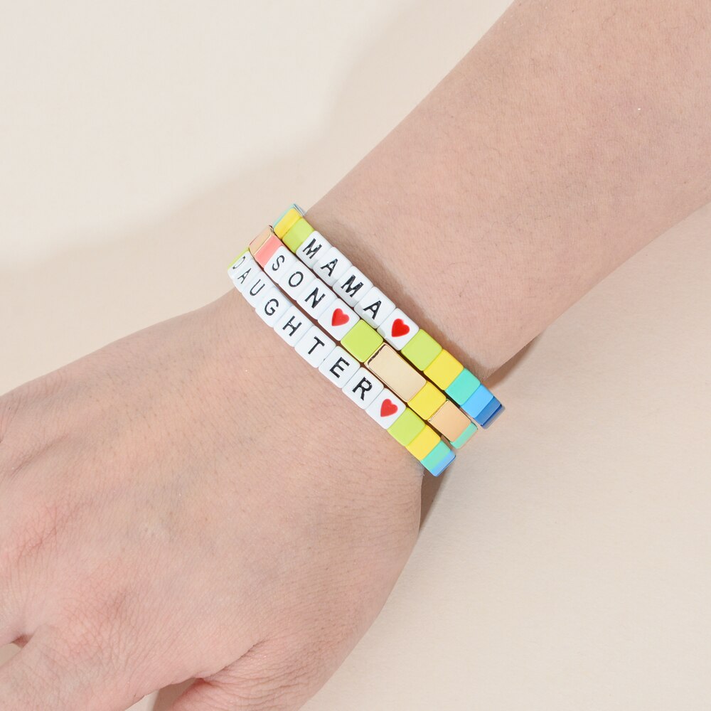 Zmzy guldfärg pulseira mama tjej pojke familjearmband metall sten armband & armband för kvinnor smycken femme love berloque
