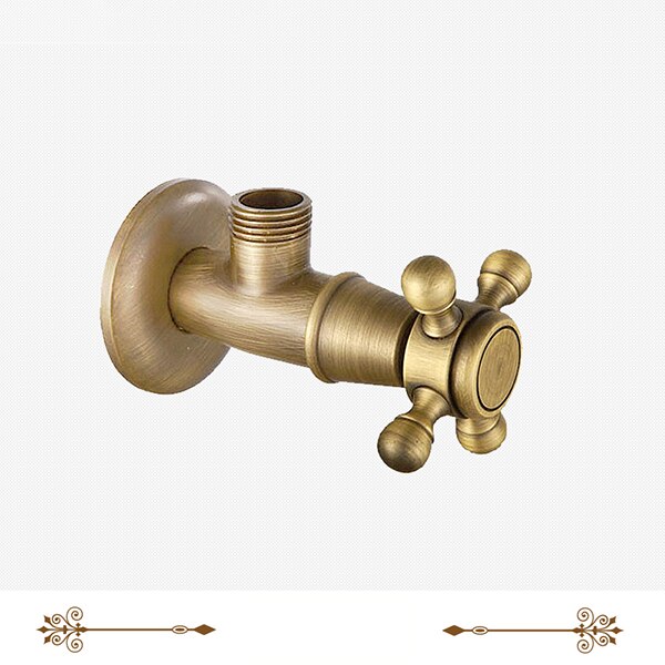 Messingventil vandkontrolventil antik bronze vinkelventil vandhane vandventil vandhane vandvarmer vaskemaskine vandhane: Stil 1