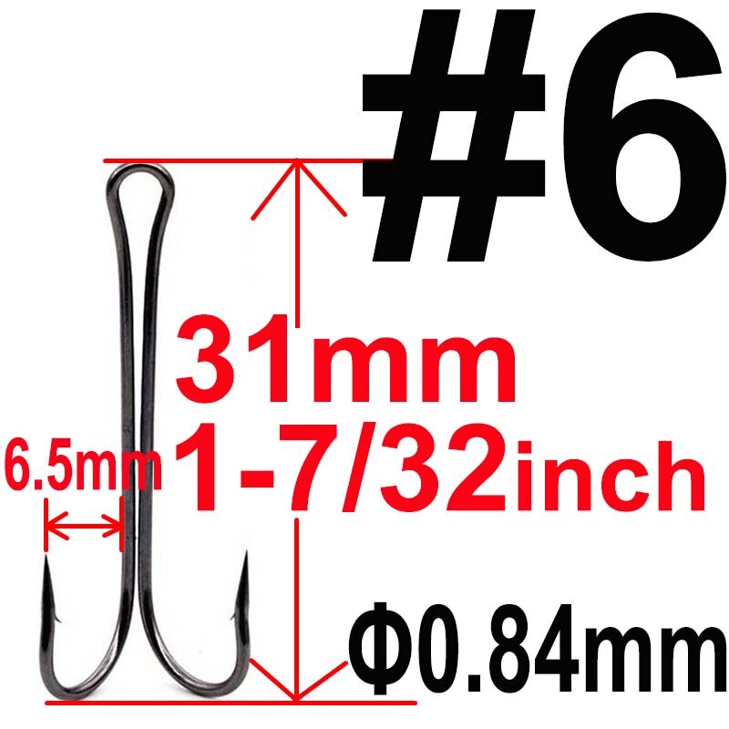 20 stücke mit Kasten Lange Schaft Doppel Haken Kraut Angeln haken Fliegen Binden Duple Haken für Jig Bass Fisch angeln angelgerät Für Weiche Locken: 6