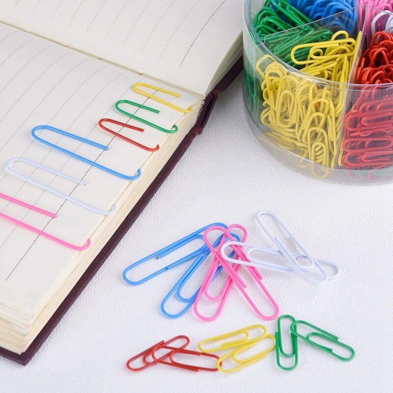 Pak Van 300 Papier Clips Diverse Kleuren Grote Paperclips Kleurrijke Metalen Clip Voor Papier Bestanden 6 Kleuren 50 Mm